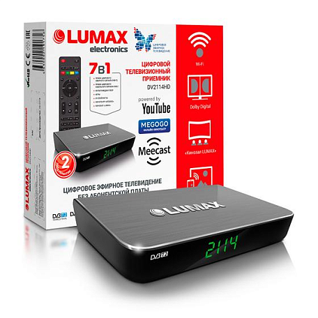 Цифровая ТВ приставка  Lumax DV2114HD ресивер с тюнером DVB-T2/C