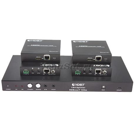 HDMI splitter 1x4 - удлинитель  Dr.HD SP 144 BT 100 по витой паре, до 100 м