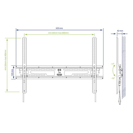 Наклонный ТВ кронштейн  Kromax FLAT-2 для LED/LCD телевизоров