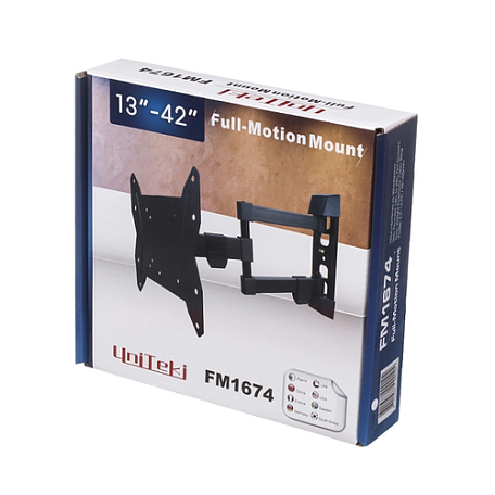 Наклонно-поворотный ТВ кронштейн  Uniteki FMN1674 black для LED/LCD телевизоров
