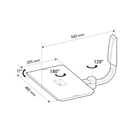 Кронштейн на стену  Trone ТВ 65 gray для телевизора с ЭЛТ