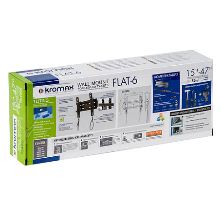 Наклонный ТВ кронштейн  Kromax FLAT-6 для LED/LCD телевизоров
